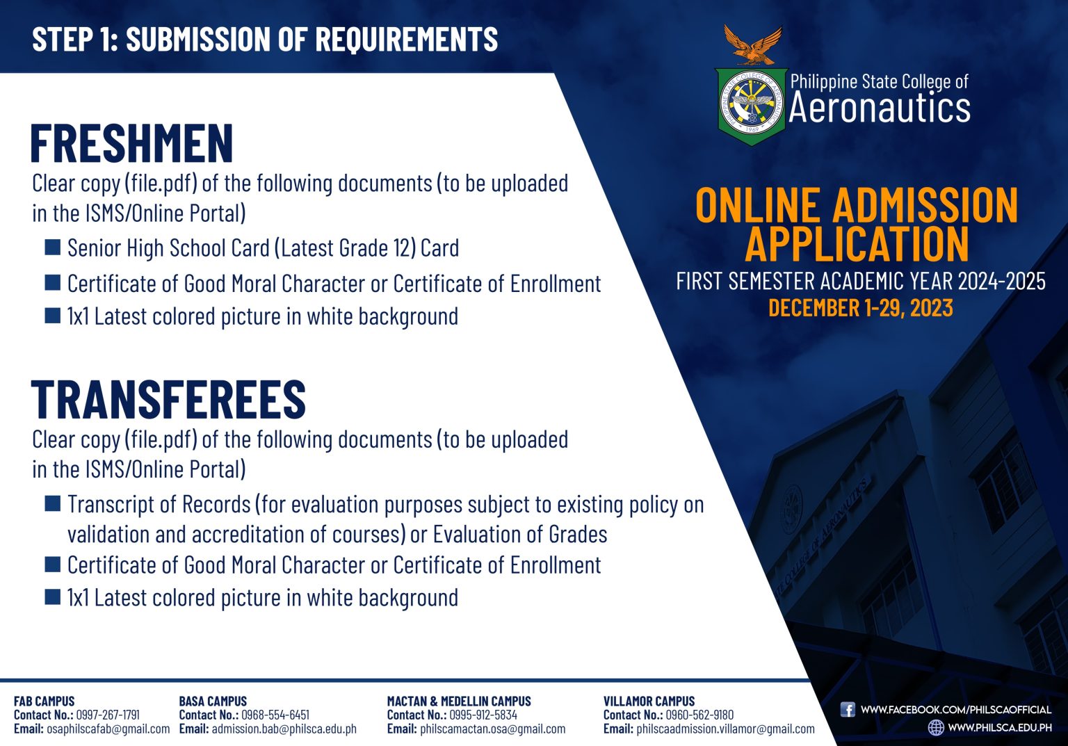 Admissions Academic Year 2024 2025 Philippine State College Of   1 Admission 1536x1073 